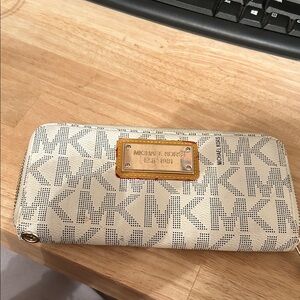 Michael Kors black white and Gold Logo Wallet